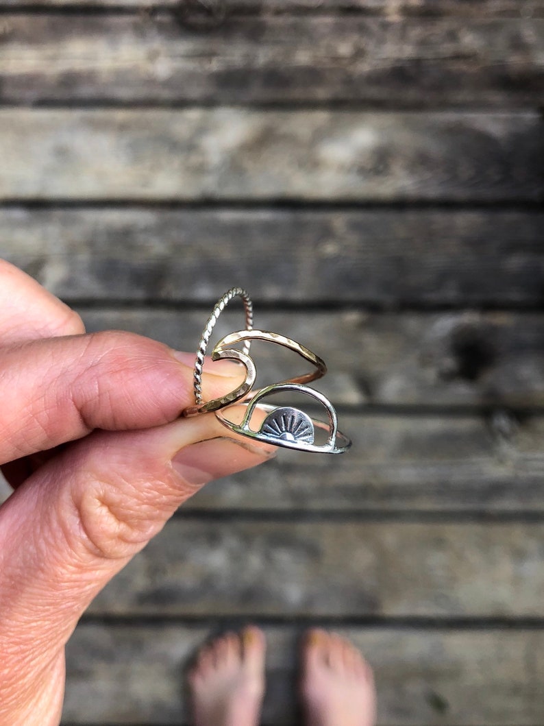 Sunset Wave Ring 14 kt gold fill.