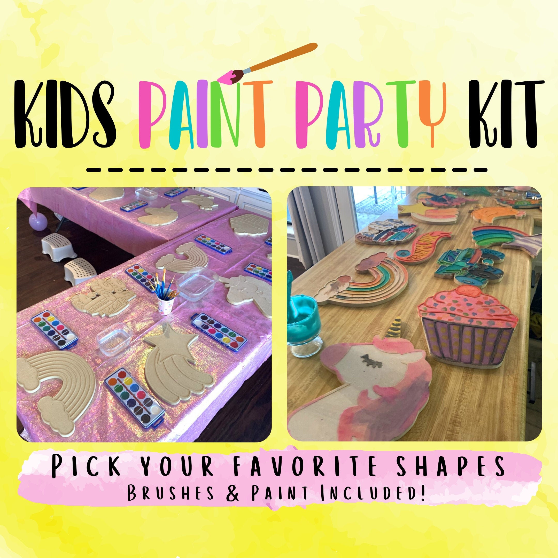 Art Party Paint Kit DIY Birthday Unicorn Rainbow Etsy