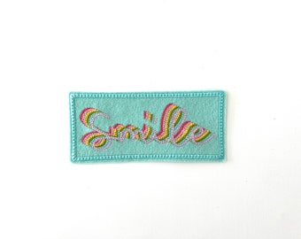 Embroidered Patch - Chainstitch Smile - Handmade in Australia