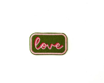 Embroidered Patch - Chain Stitch Love - Handmade in Australia