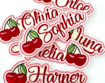 CUSTOM NAME Embroidered Patch - Sweet Cherry - Handmade in Australia