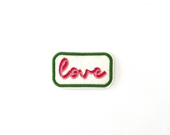 Embroidered Patch - Chain Stitch Love - Handmade in Australia