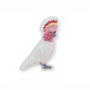 Embroidered Patch - Major Mitchell - Pink Cockatoo Patch - Handmade in Australia