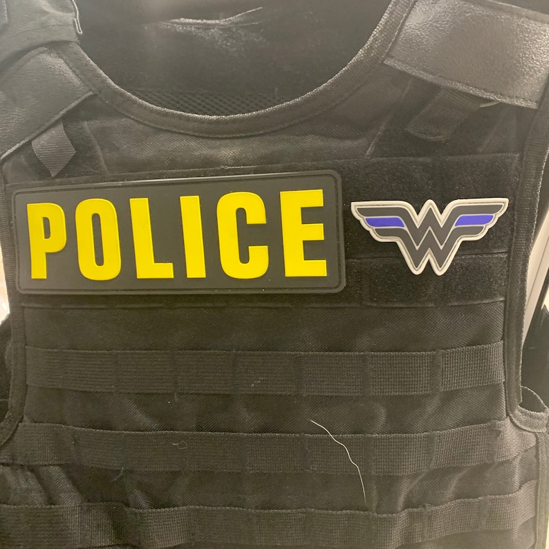 Woman Pvc Patch Wonder Woman Blue Line PVC Patch - Etsy