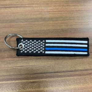 Thin blue line keychain