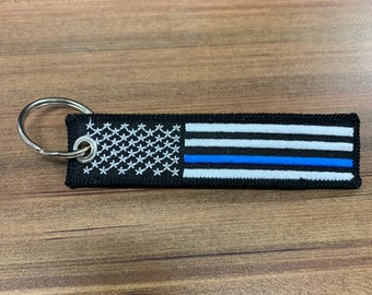 Thin blue line keychain