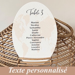 Plan de table Oval pour Mariage Thème Destination/Voyage, décoration de table Mariage, Map monde, carte du monde