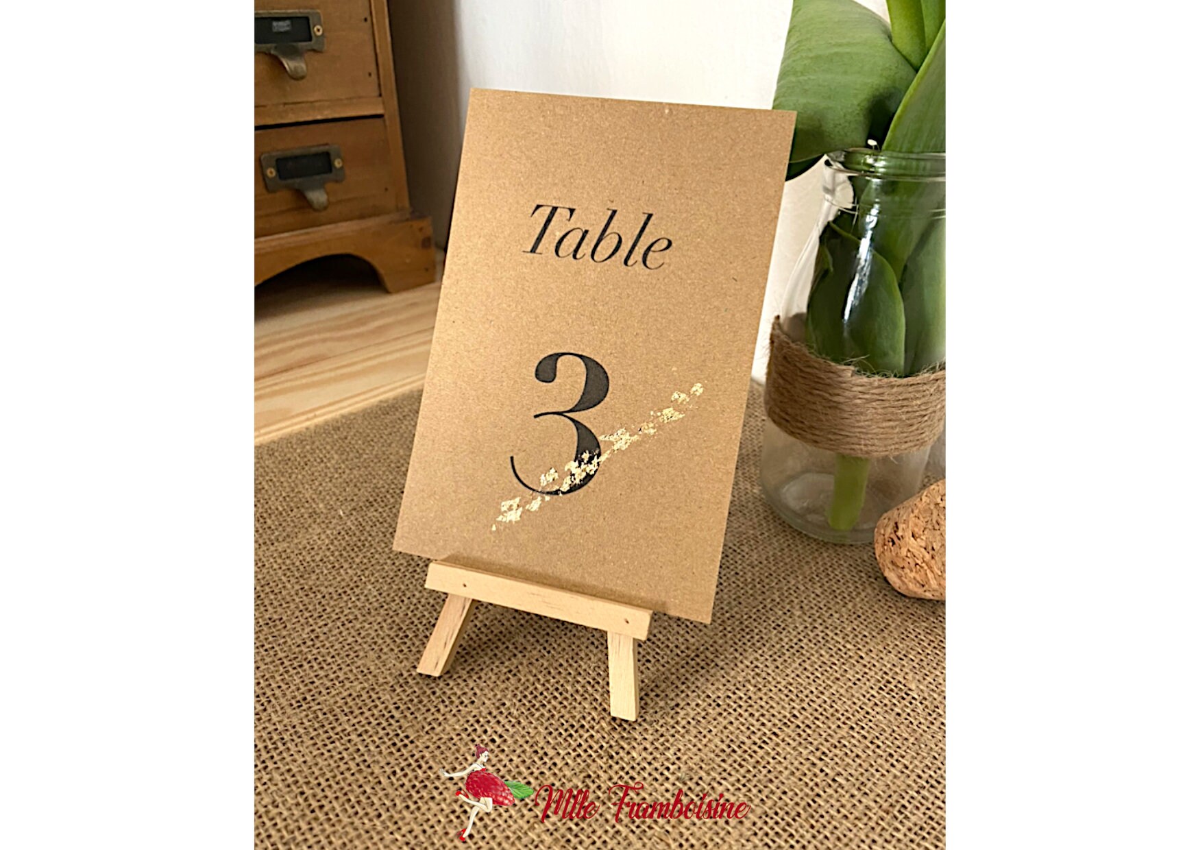 80 Pcs Marque Place Mariage Anniversaire, Cartes En Kraft Papier