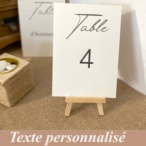 Numéro de table pour mariage, champêtre , nature, bapteme, communion, anniversaire, Style calligraphie, papier aquarelle