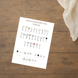 Carte Annonce grossesse personnalisée avec message codée, Annonce surprise originale, demande de parrain marraine originale