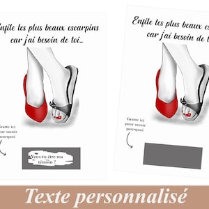 Carte à gratter demande témoin ou demoiselle d'honneur, Escarpin, Demande de témoin ou Mlle D'honneur originale et humoristique