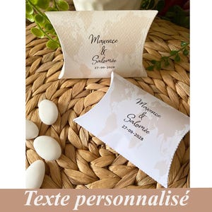 Boîte à dragées, Cadeaux de remerciements pour mariage thème Destination voyage, Motif carte du monde