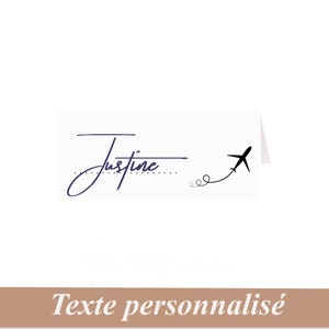 Marque-place thème voyage, avion, pour mariage, bapteme, anniversaire... personnalisation gratuite