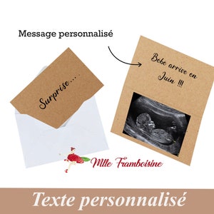 Carte Annonce grossesse personnalisée - pochette pour échographie bébé