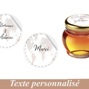 Étiquette autocollante personnalisée, Lot de 10, motif Map monde, carte du monde, pour mariage thème Destination/voyage
