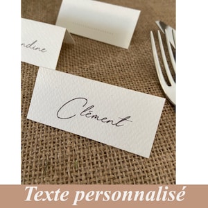 Marque-place mariage, style calligraphie, papier aquarelle, décoration de mariage, décoration de table