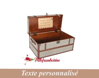 Pancarte "Aidez nous à boucler nos valises" pour urne de mariage, theme voyage, avion, kraft pou blanc, Nature