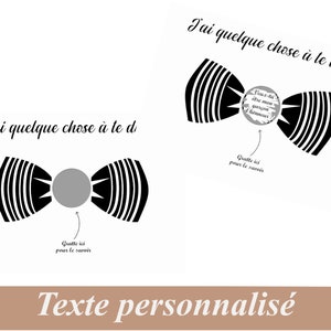 Annonce mariage originale, Demande de témoin ou garçon d'honneur, Carte à gratter, noeud papillon