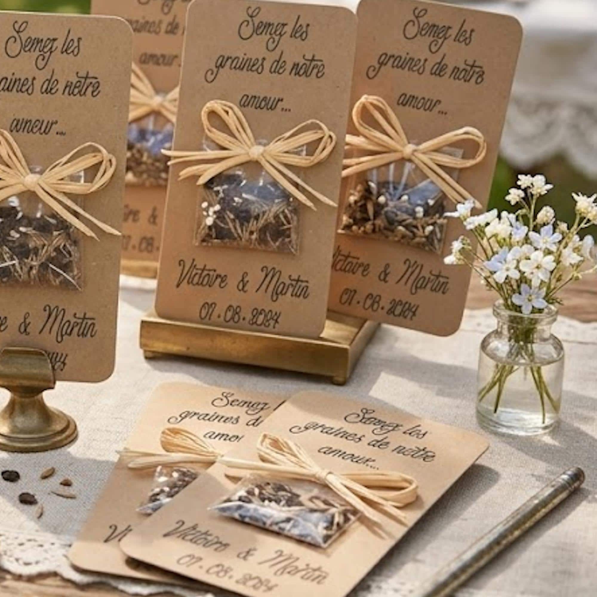 Cadeaux de remerciements invités pour mariage thème champetre 