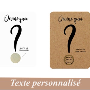 Carte à gratter surprise, demande de temoin, demoiselle d'honneur, Devine quoi, Annonce surprise, annonce mariage