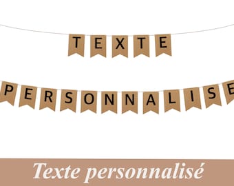 Guirlande personnalisée, décoration de mariage, anniversaire, en kraft naturel