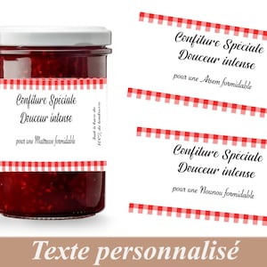 Cadeau maitresse, Astem, Avs, Nounou,... Etiquette autocollante pour Pot de confiture, Cadeau fin d'année scolaire