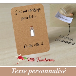 Carte message bouteille personnalisée pour Annonce grossesse, demande parrain marraine, demande témoin, demoiselle d'honneur...