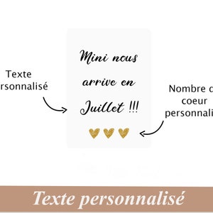 Carte Annonce de grossesse personnalisée, Mini nous arrive en ...Coeur or