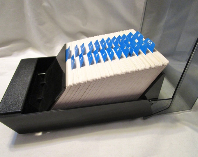 Vintage ROLODEX File Business Index Card Box Holder Storage Organizer