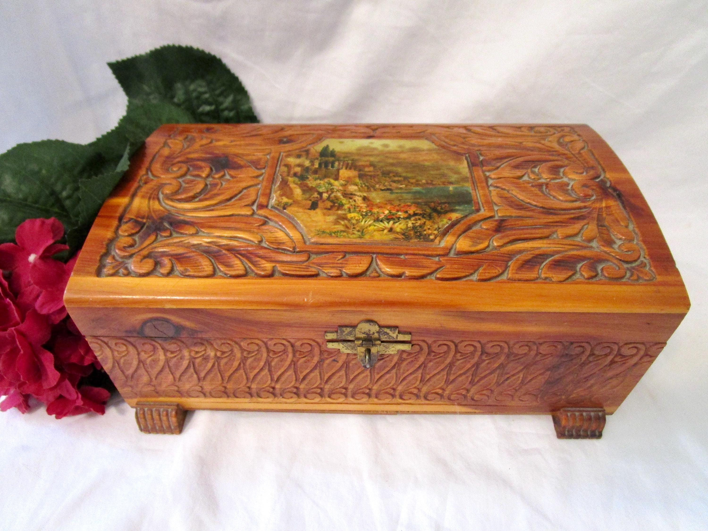 コレクション Vintage antique 1950' wood Box Handmade Rustic Wooden Box c.1950 | S16 Home