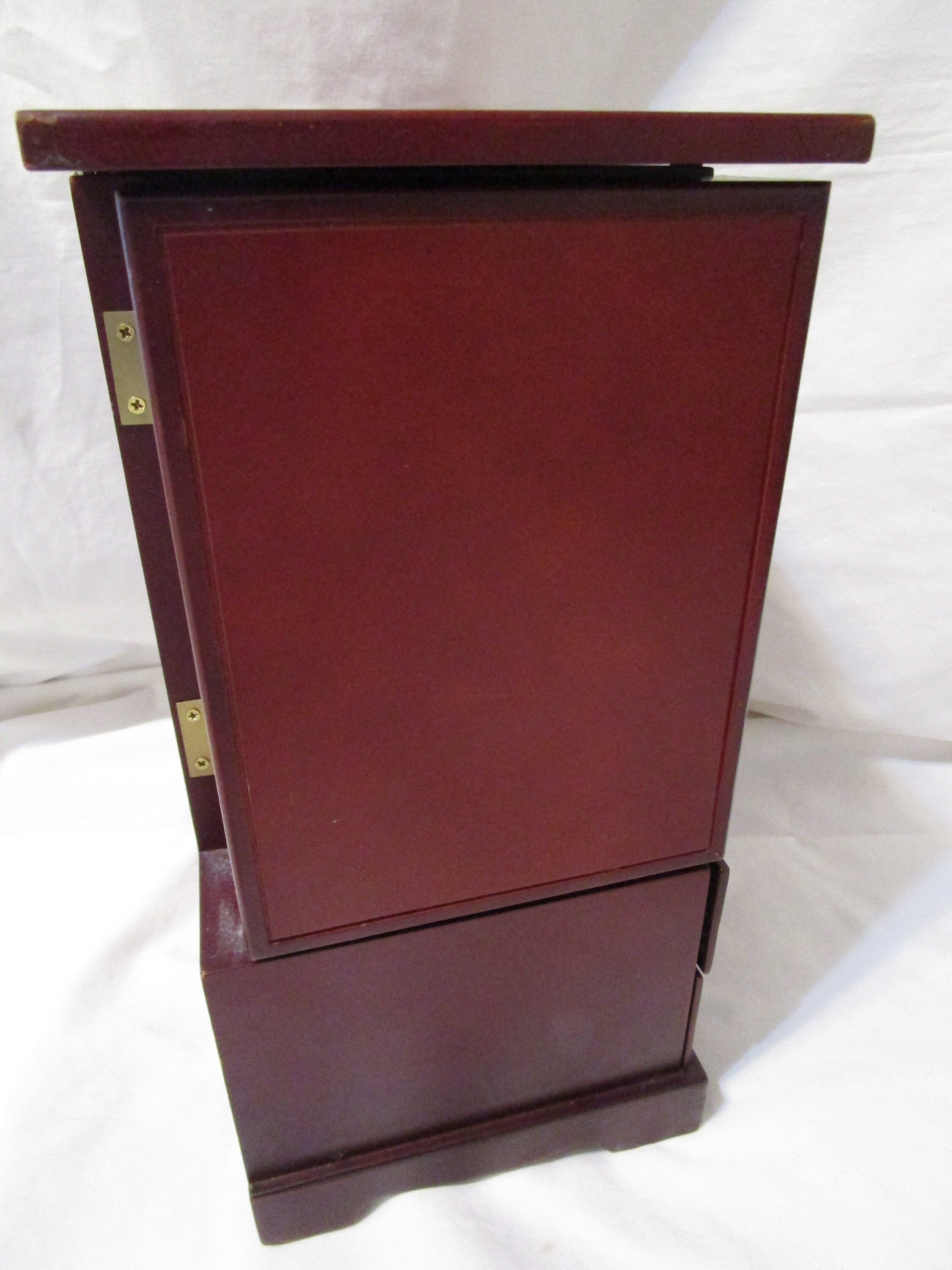 Vintage Jewelry Armoire BOMBAY CO Chest Large Wood Lid 2 Etsy