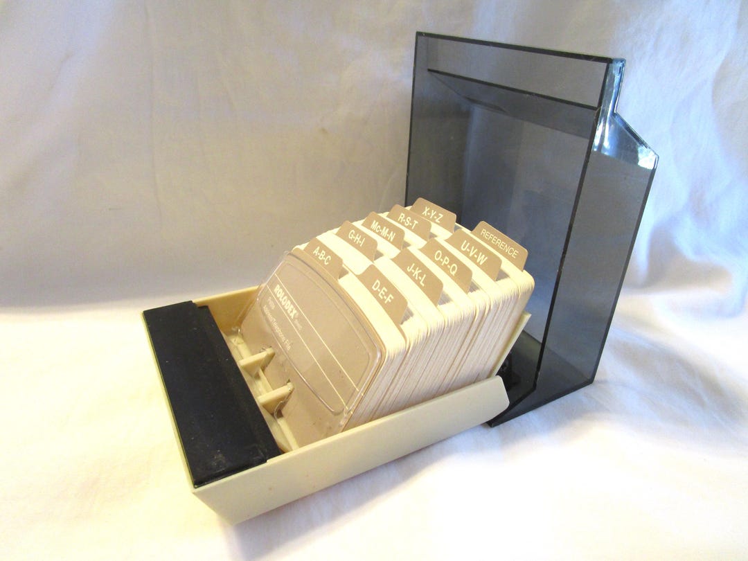 Long Rolodex Box Vintage ROLODEX PETITE File Business Index Card Box Holder S310C ...