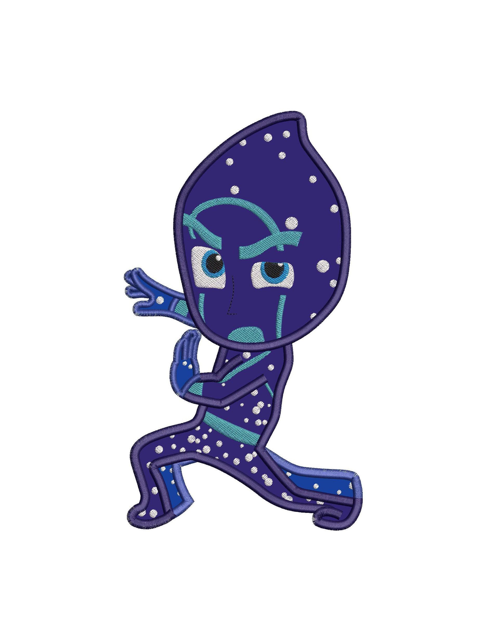 Night Ninja Pj Masks Applique Embroidery Design Instant | Etsy