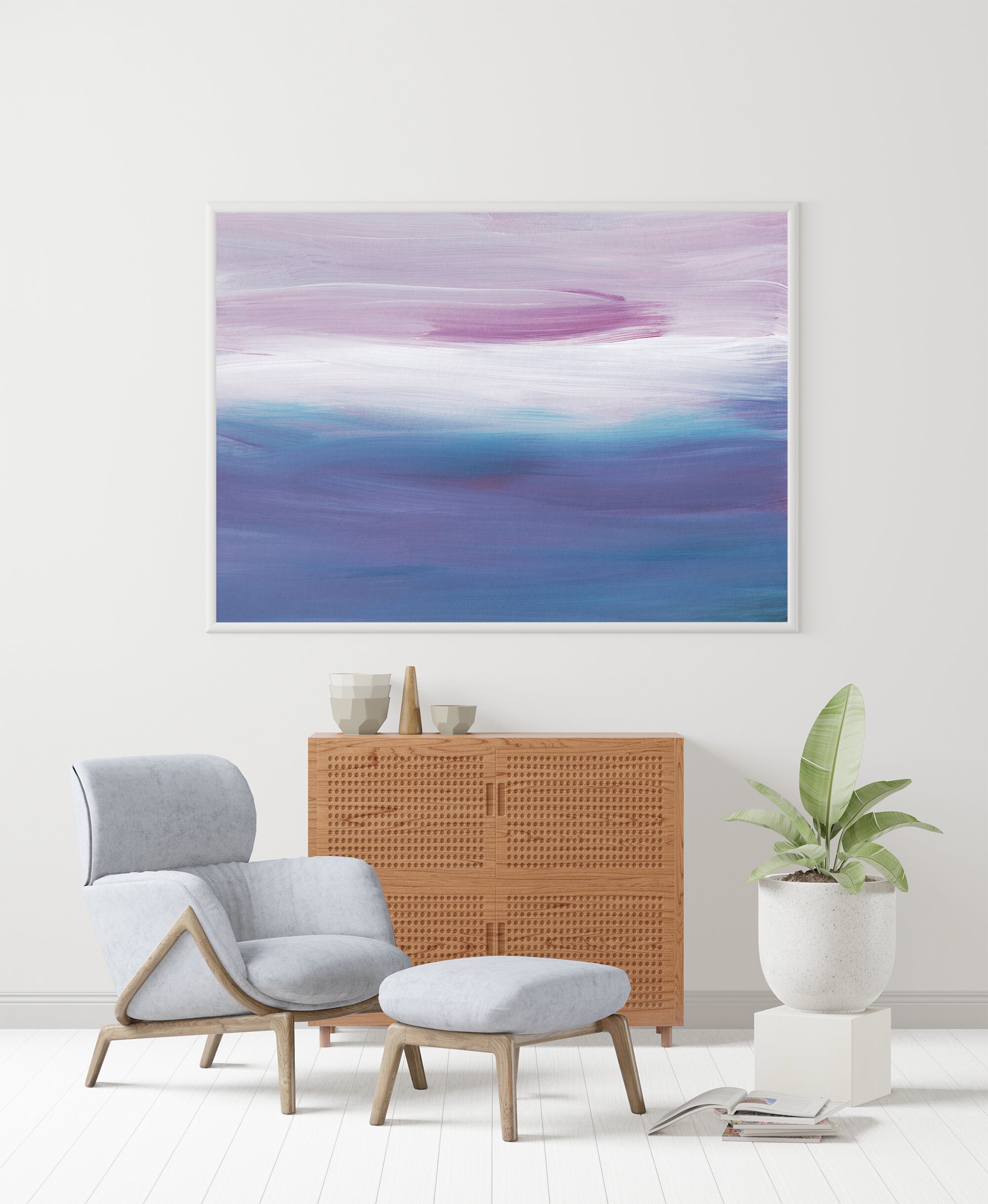 Purple and Pink Abstract Wall Art Downloadable Print Etsy