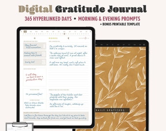 Digital Gratitude Journal, Goodnotes Daily Gratitude, Self Care Journal, iPad Journal