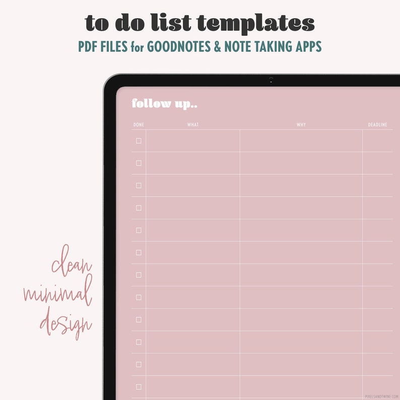 Digital to Do List Template Goodnotes to Do List PDF Ipad to Etsy