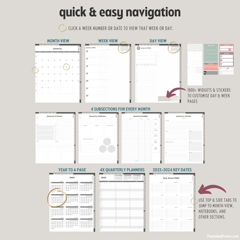 2023 Digital Planner for Goodnotes ADHD Planner for Ipad Etsy Australia