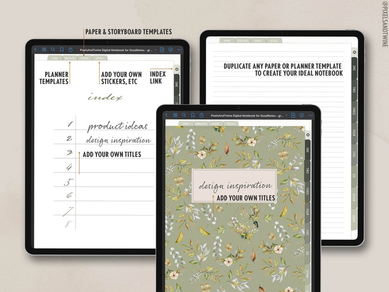 Digital Goodnotes Notebook for iPad Notability Noteshelf Etsy