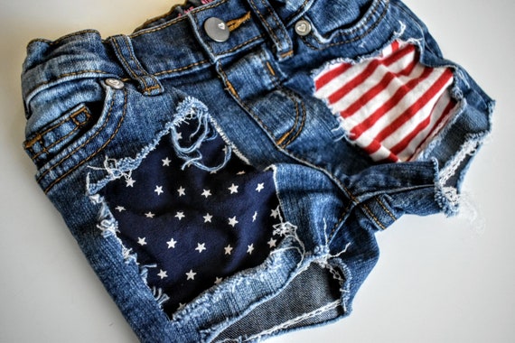 patriotic denim shorts