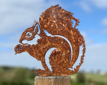 Rusty Squirrel Fence Topper