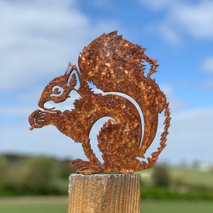 Rusty Squirrel Fence Topper