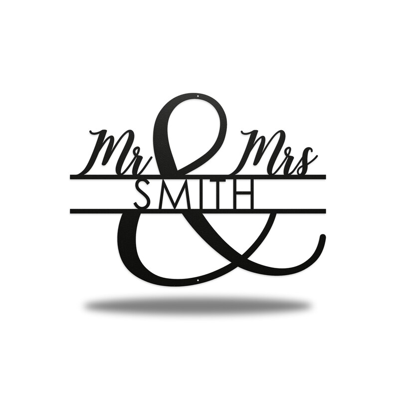 Mr and Mrs Personalised Metal Sign Wall Art image 2