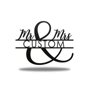 Mr and Mrs Personalised Metal Sign Wall Art image 4