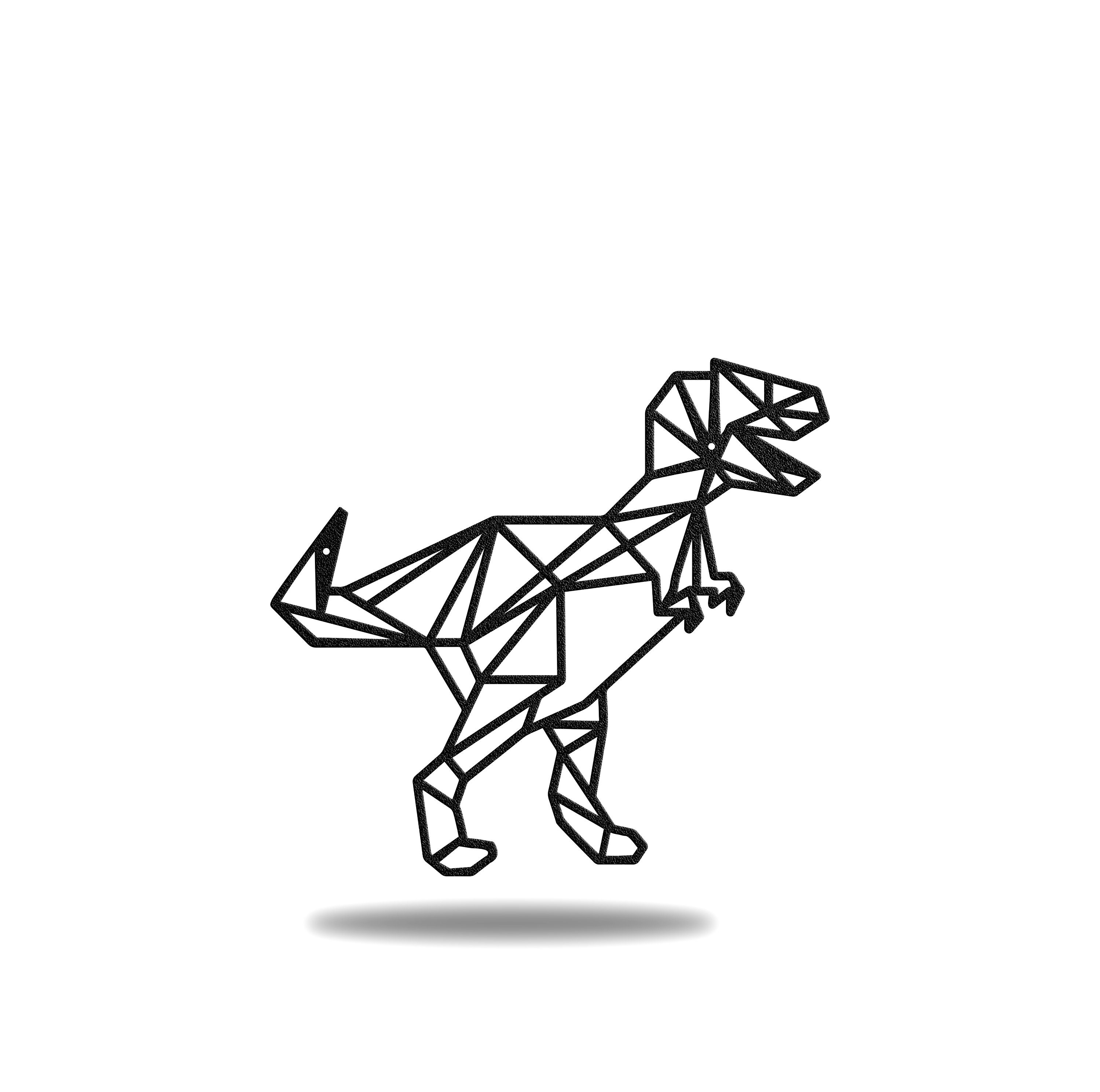 Geometric T-Rex Metal Wall Art | Etsy