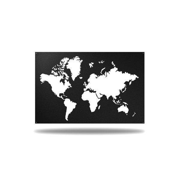 World Map Metal Wall Art Etsy UK