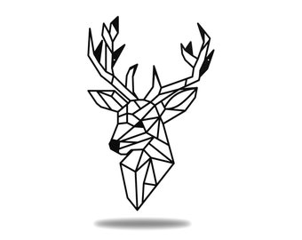 Geometric Deer Metal Wall Art