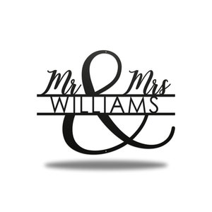 Mr and Mrs Personalised Metal Sign Wall Art image 3