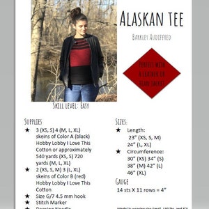 PATTERN ONLY, Alaskan Tee, crochet shirt, crochet tee, crochet pattern, color block tee, crochet pullover, striped shirt image 9