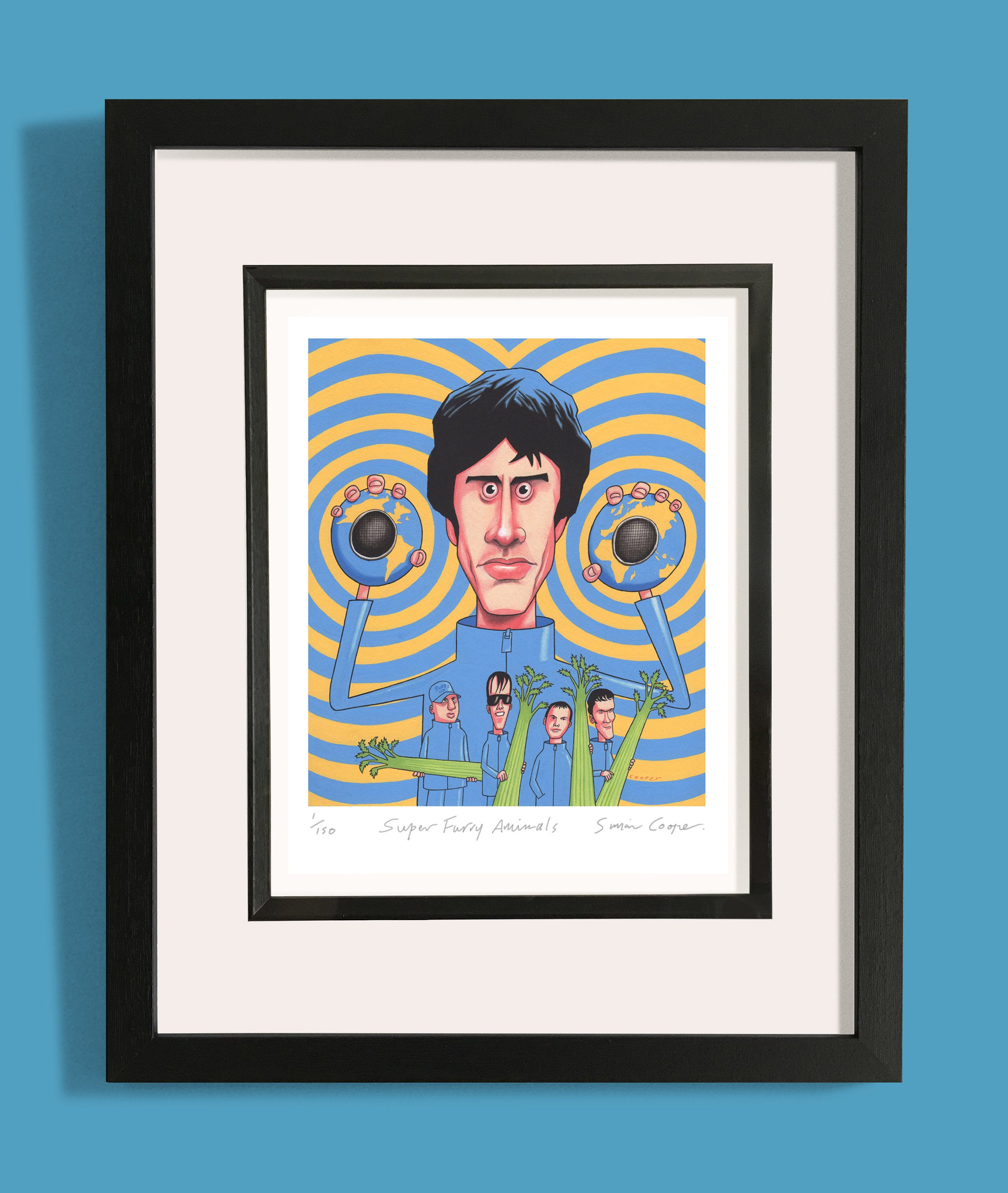【UKオリジナル】Super Furry Animals 1st A1/B1 Super Furry Animals Print. Limited Edition Giclée Print of
