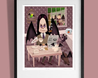 Ozzy print. Limited edition Giclée print of Ozzy Osbourne commissioned by Outlaw Magazine. Signed by illustrator Simon Cooper